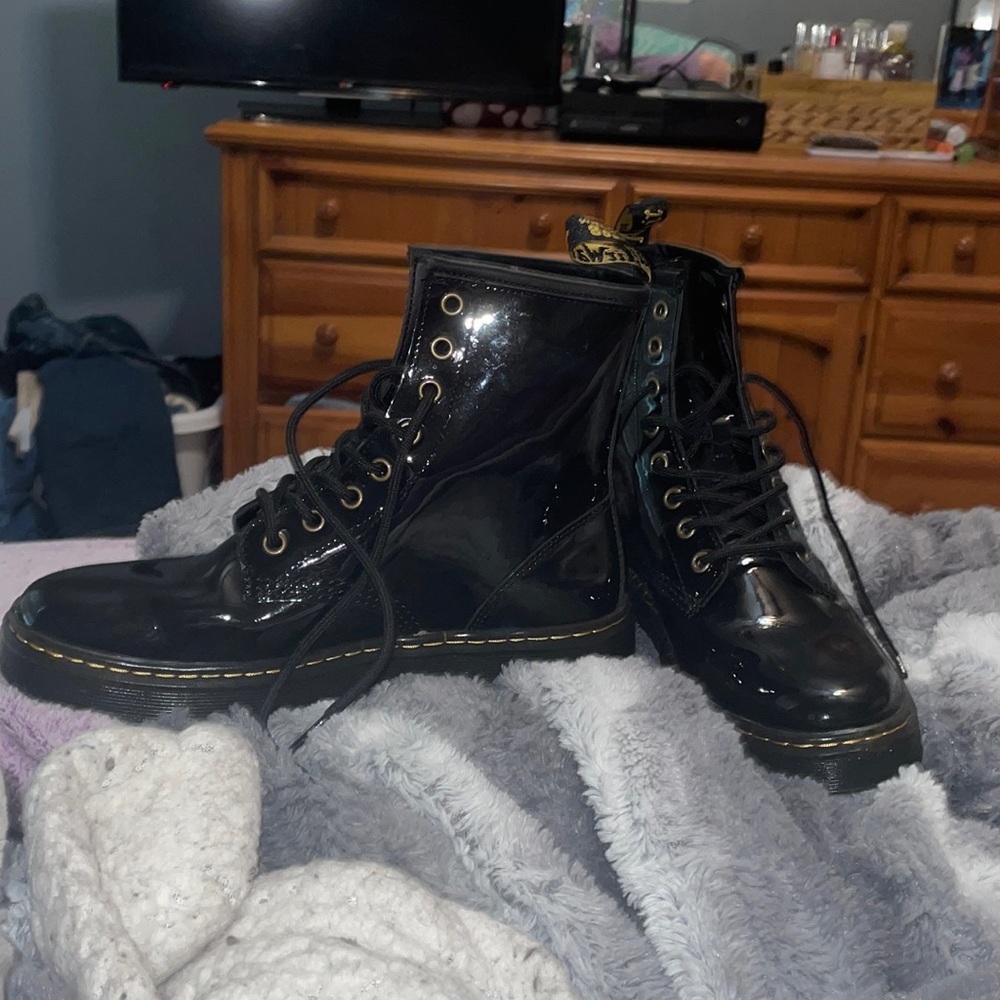 Black Glossy Doc Martens.